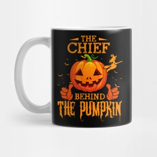 Mens The CHEF Behind The Pumpkin T shirt Funny Halloween T Shirt_CHIEF Mug